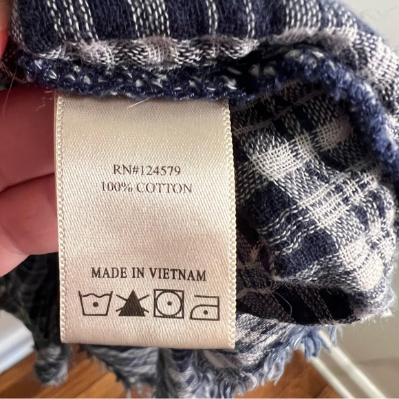 Sneak Peek Tunic Button Down Mini Dress Blue White Plaid S - Picture 11 of 12